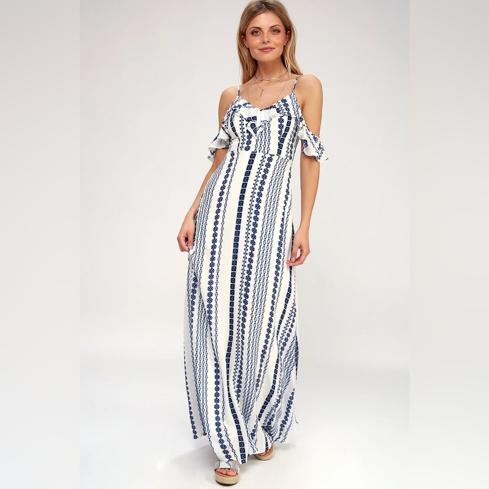 LuLu’s Brescia Blue & White Maxi Dress